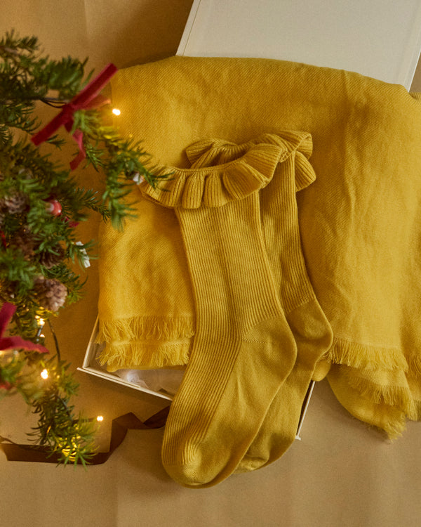 Cashmere Shawl & Socks Bundle - Honey