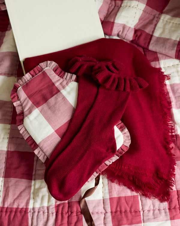 Hottie, Socks & Shawl Bundle - Vintage Red Gingham