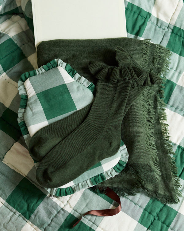 Hottie, Socks & Shawl Bundle - Fern Green Gingham