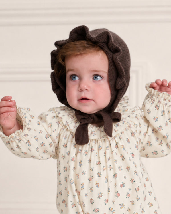 Cashmere Baby Bonnet - Chocolate
