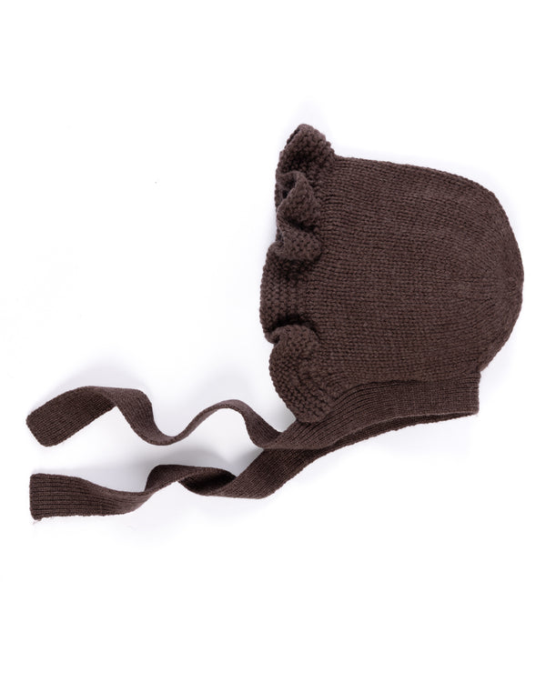 Cashmere Baby Bonnet - Chocolate