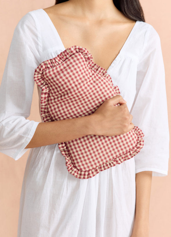 Hot Water Bottle - Rust Gingham