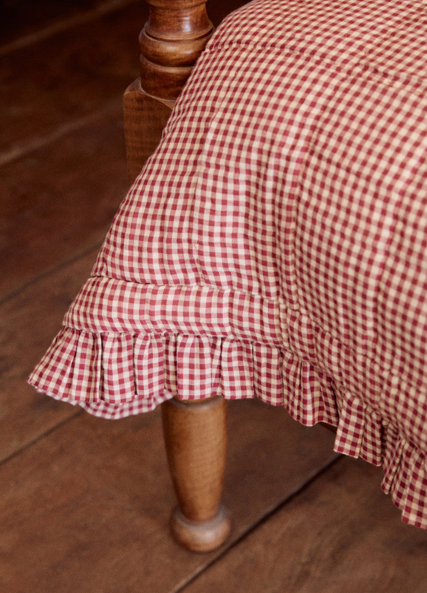 Quilt | Earth Red Organic Cotton Twill Gingham Bedding – If Only
