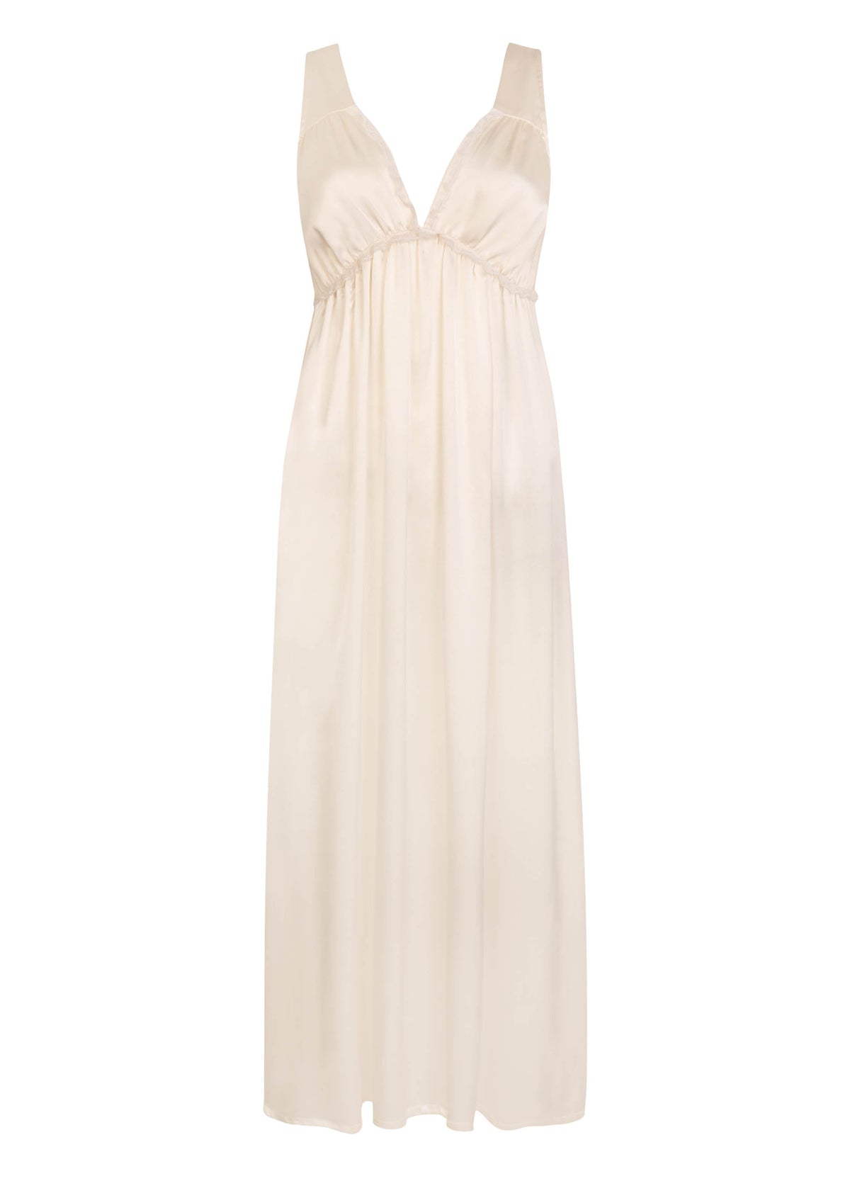 ivory night dress If Only If Women's Silk Satin Emily Nightgown in LowStock:43706391789619