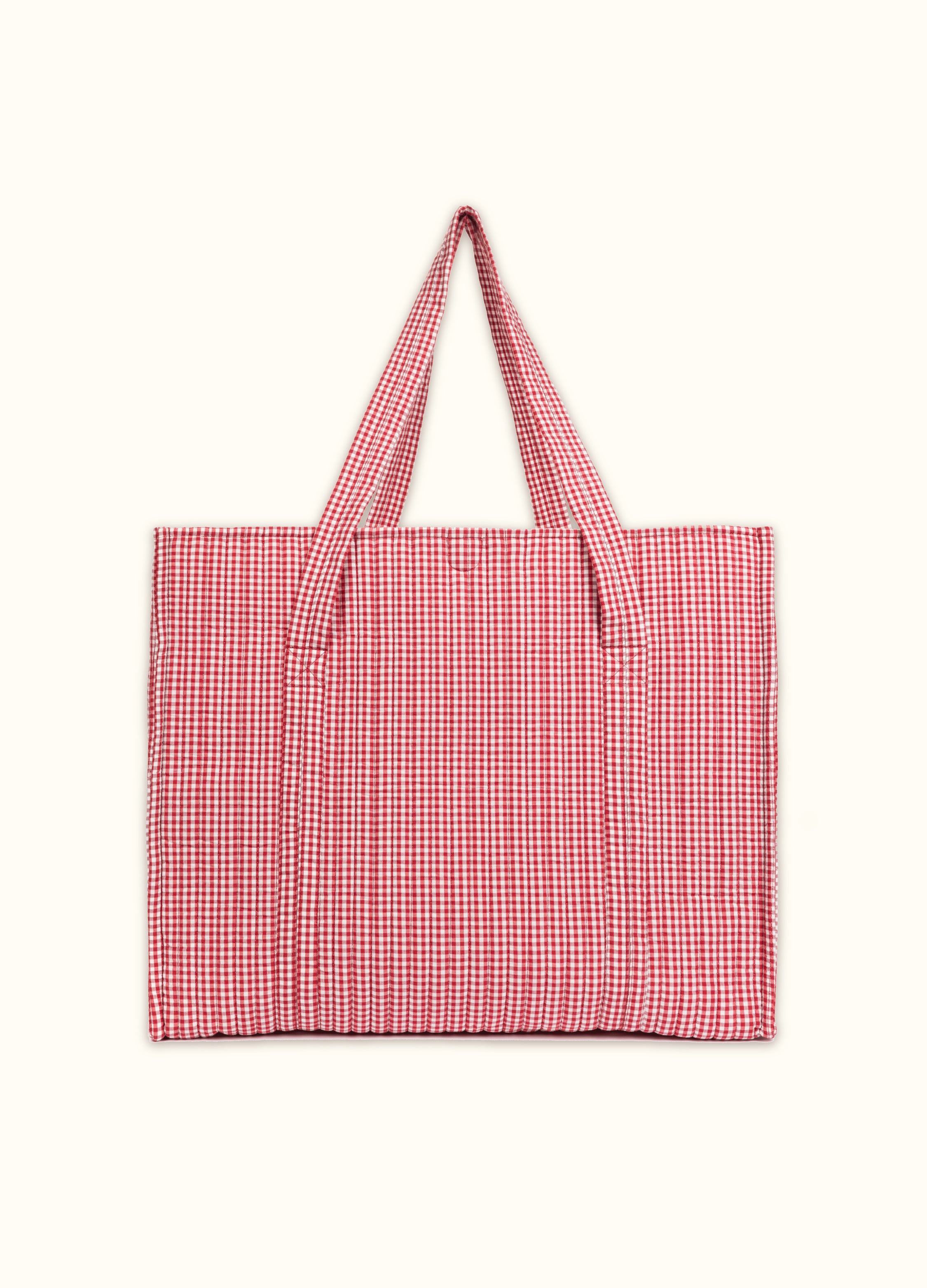 Nicky Beach Bag - Redcurrant Gingham – If Only If USA