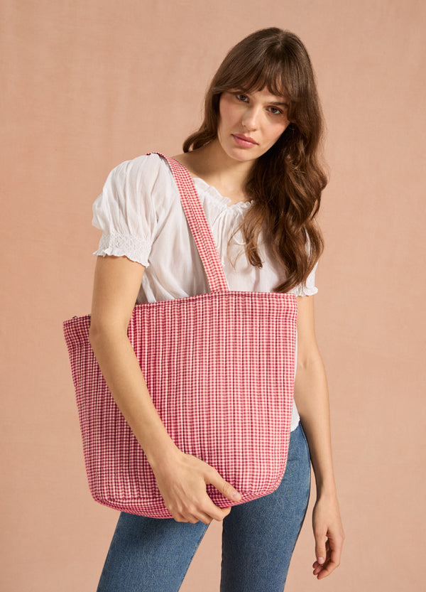 Lia Tote Bag - Redcurrant Gingham